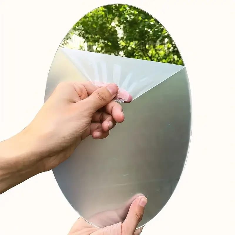 Oval Shape Adhesive Mirror Sticker 30x20 cm