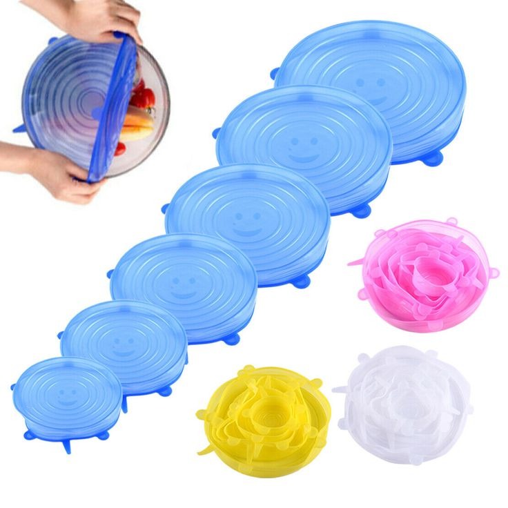 6 Pcs Silicone Stretch Lids