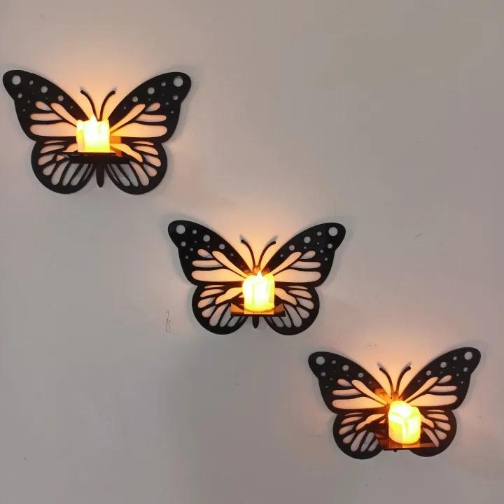 Butterfly Wall Shelf with Candle