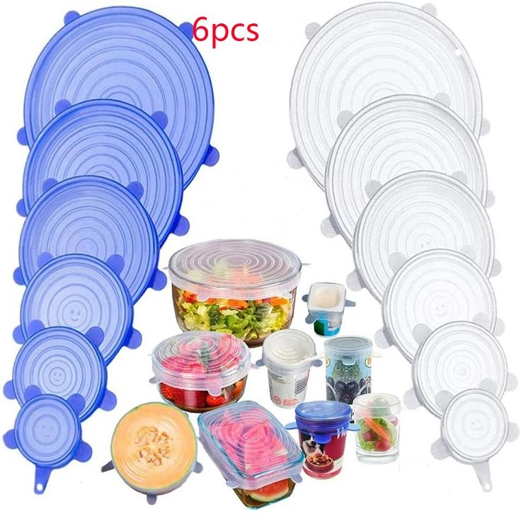 6 Pcs Silicone Stretch Lids