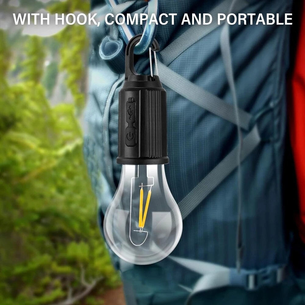 Rechargeable Hanging Bulb Light With 3 Modes